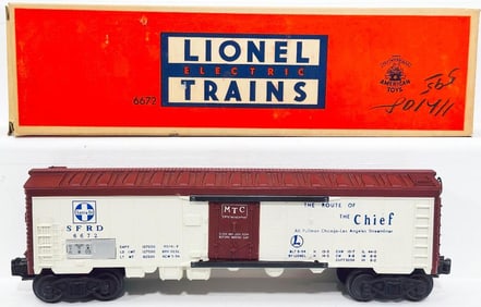Lionel Postwar O Gauge 6672 Milk Car blue lettering with 3 lines of data Boxed