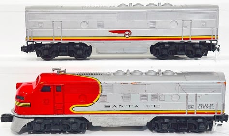 Lionel Postwar O Gauge 2243 Santa Fe A - B F3 Diesel Units