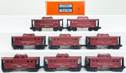 Lionel Postwar O Gauge Eight (8) Assorted Cabooses