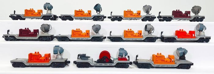 Lionel Postwar O Gauge Eleven (11) Assorted Searchlights