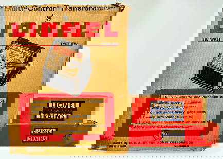 Lionel Postwar O Gauge Type ZW Transformer Packing Box/6424 Original/Lionel Prewar 1700 Original Box: Lionel Postwar O Gauge Type ZW Transformer packing box showing moderate wear, 6424 original box with end flap damage and Lionel Prewar 1700 original box.