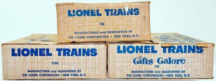 Lionel Postwar O Gauge Outfit No. 700/ Outfit No. 149/ Outfit No. 702 original Set Boxes only