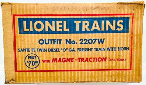Lionel Postwar O Gauge Outfit No. 2207W original Set Box only - Santa Fe Freight Set