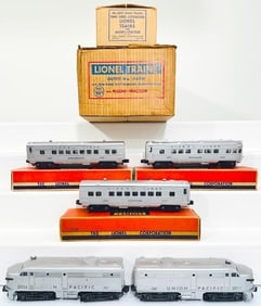 Lionel Postwar O Gauge Outfit No. 1464W 2033 Union Pacific Silver Passenger Set from 1950 Boxed