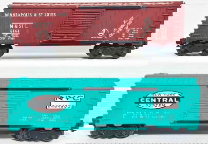 Lionel Postwar O Gauge 6464 - 900 NYC Box Car and 6464 Minneapolis and St. Louis Box Car