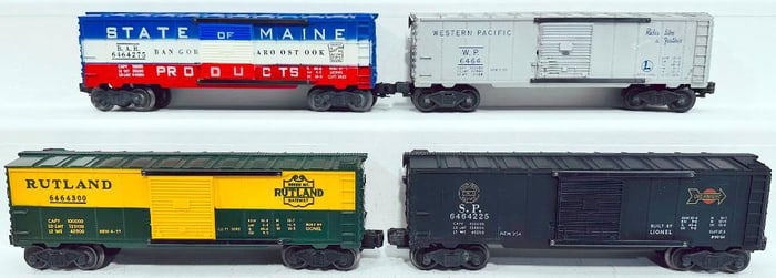 Lionel Postwar O Gauge 6464 - 300 Rutland Box Car/ 6464 - 225 Southern Pacific/ 6464 Western Pacific