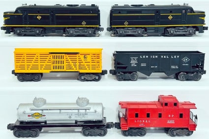 Lionel Postwar O Gauge 2032 Erie A - A Alco Diesel Units with 6656/6456/6465/6357