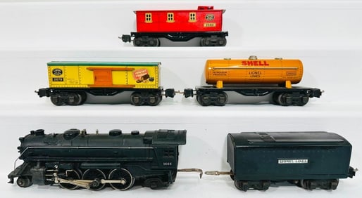 Lionel Prewar O Gauge 1666 Black Locomotive Freight Set