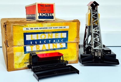 Lionel Prewar O Gauge 188 Coal Elevator and Dump Car Set