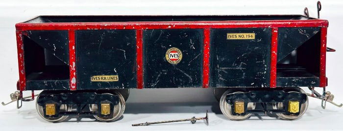 Ives Prewar Wide Gauge 194 Black Hopper with decal RARE