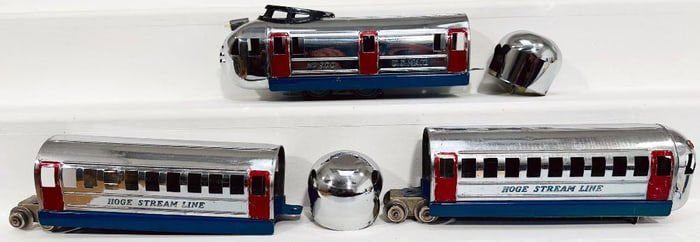 Hoge Prewar O Gauge 900 3 Car Streamliner Set