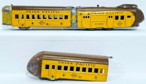 Hafner Prewar O Gauge M10000 Union Pacific Streamliner 3 Car Set Windup from 1936