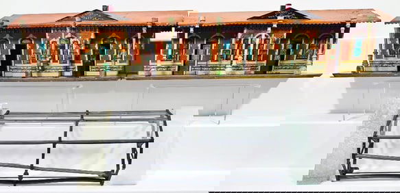 Ives Prewar 123 Double Glass Dome Station with glass canopy from 1915