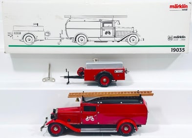 Marklin Modern 19035 Vintage Fire Truck and Water Tanker ReIssue Boxed