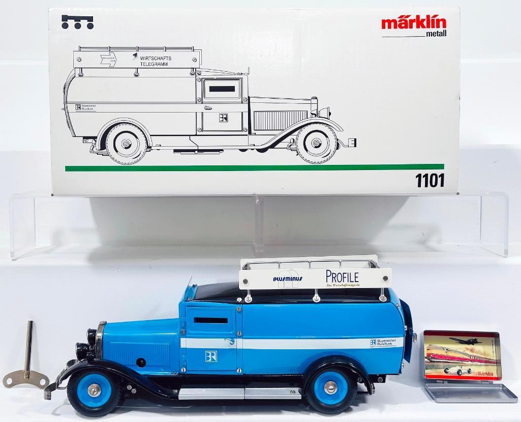 Marklin Modern Metal 1101 Vintage Model Vehicle Classic Delivery Van used by “Bayerischer: Marklin Modern Metal 1101 Vintage Model Vehicle Classic Delivery Van used by “Bayerischer Rundfunk” ReIssue Boxed, in C8 to C9 and with its original box. The Marklin Metal 1101 is a highly col