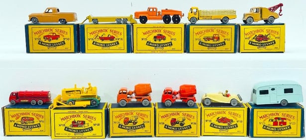 Matchbox Vintage Eleven (11) Assorted Die - Cast Vehicles Boxed