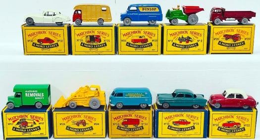 Matchbox Vintage Ten (10) Assorted Die - Cast Vehicles Boxed