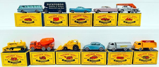 Matchbox Vintage Eleven (11) Assorted Die - Cast Vehicles Boxed