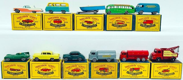 Matchbox Vintage Eleven (11) Assorted Die - Cast Vehicles Boxed