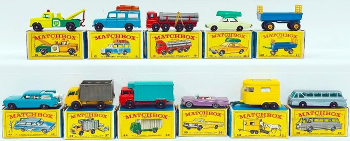 Matchbox Vintage Eleven (11) Assorted Die - Cast Vehicles Boxed