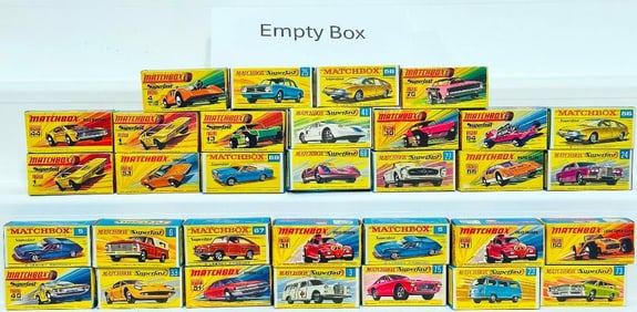 Matchbox Vintage Thirty-Two (32) Assorted Original Boxes Only
