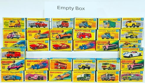 Matchbox Vintage Thirty-Two (32) Assorted Original Boxes Only