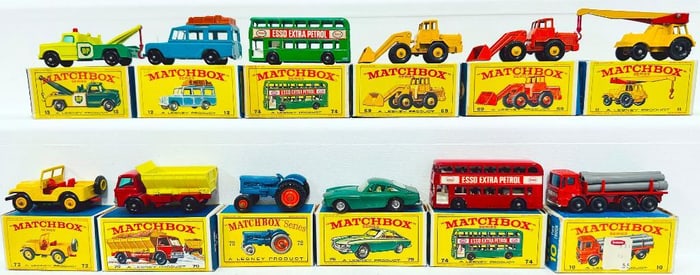 Matchbox Vintage Assorted Trucks and Construction Equipment Die - Cast Boxed