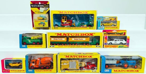 Matchbox Vintage Assorted Vehicles and Construction Equipment Die - Cast Boxed
