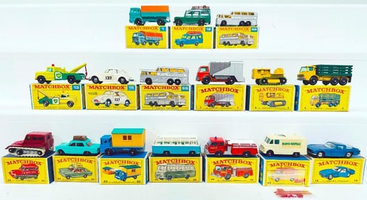 Matchbox Vintage Assorted Die - Cast Trucks and Cars Boxed