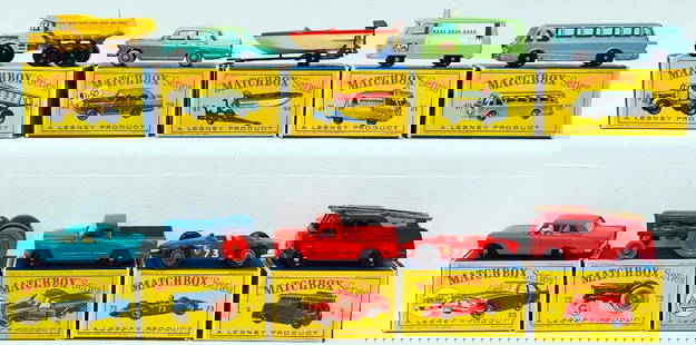 Matchbox Vintage Die - Cast Race Cars and Vehicles Boxed: Matchbox Vintage Die - Cast Race Cars and Vehicles Boxed, including 9 Fire Truck BPW Excellent boxed, 73 Ferreri Racing Car