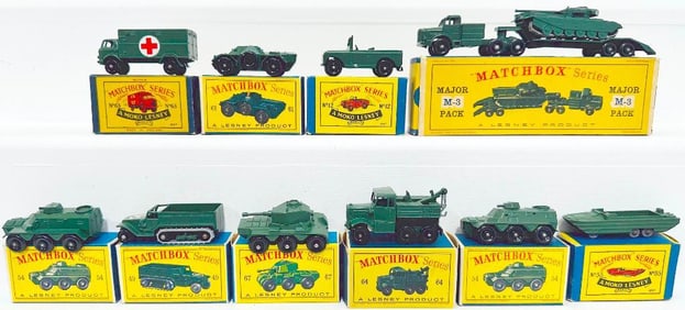 Matchbox Vintage Assorted Die - Cast Army Vehicles and Weapons Boxed