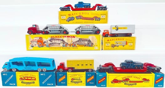Matchbox Vintage Assorted Die - Cast Trucks and Trailer Boxed