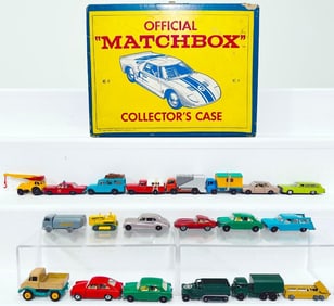 Matchbox Vintage Official Matchbox Collector's Case with Twenty (20) Assorted Die - Cast Vehicles