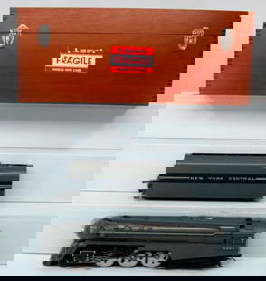 Fine Art Models #47 of 70 NYC Gray Dreyfus Loco and Tender with Box: Fine Art Models #47 out of 70 NYC Gray Dreyfus Loco and Tender with Box, in C8 minus and with its original wood packing box.