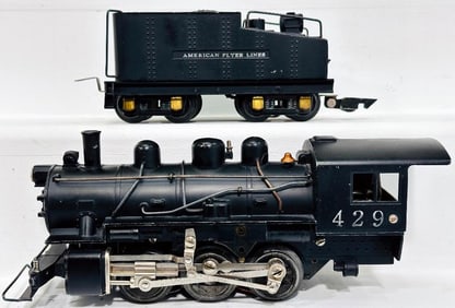 American Flyer Prewar O Gauge 429 0 - 6 - 0 Locomotive Switcher and Tender