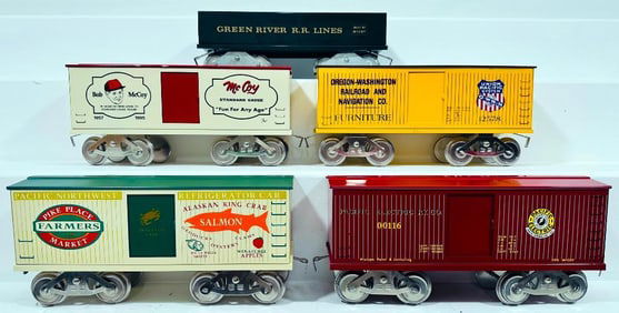 McCoy Modern Wide Gauge Five (5) Assorted Box Cars Boxed