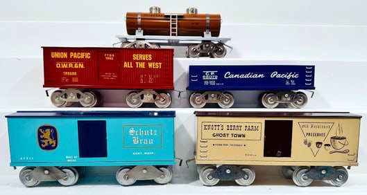 McCoy Modern Standard Gauge Five (5) Assorted Freight Cars Boxed