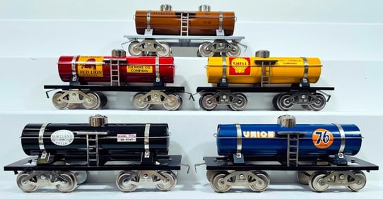 McCoy Modern Standard Gauge Five (5) Assorted Tank Cars Boxed
