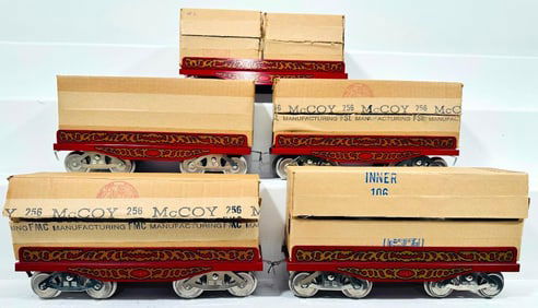 McCoy Modern Standard Gauge Circus Train Flat Car with Cages X5