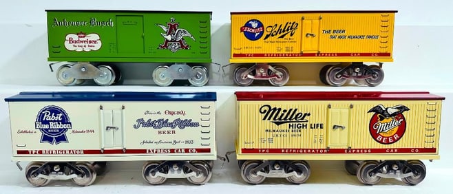 McCoy Modern Standard Gauge Four (4) Assorted Beer Cars Boxed