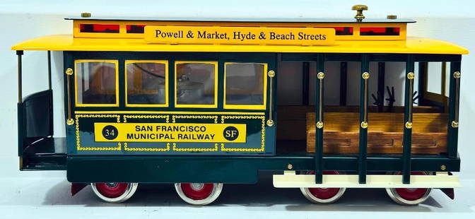McCoy Modern Standard Gauge Francisco Trolley Car Boxed: McCoy Modern Standard Gauge Francisco Trolley Car Boxed, in C8 to C9 and with its original box.