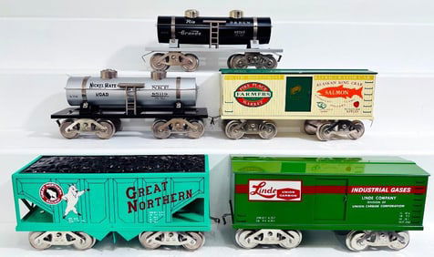 McCoy Modern Standard Gauge Five (5) Assorted Freight Cars Boxed