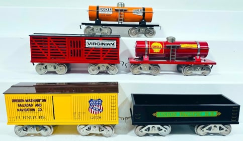 McCoy Modern Standard Gauge Five (5) Assorted Freight Cars Boxed