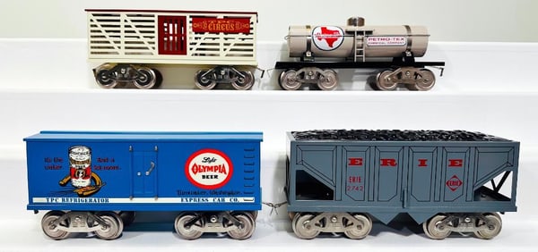 McCoy Modern Standard Gauge Four (4) Assorted Freight Cars Boxed