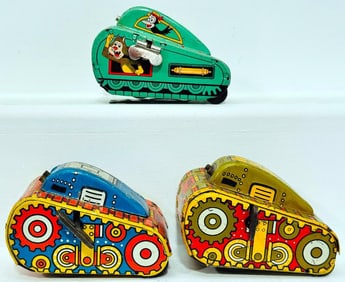 Marx Postwar Toys Sparkling Tank Windup X3