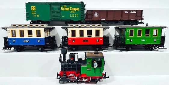 LGB Modern G Scale 2020 0- 4 - 0 Tank Engine with Three (3) Old Time Passenger Cars