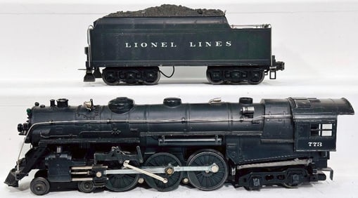Lionel Postwar O Gauge 773 Hudson Locomotive from 1964 and 2426W Tender from 1950