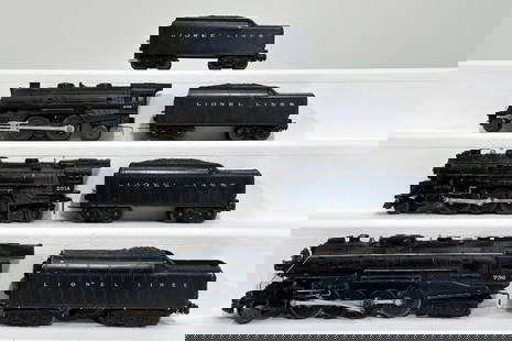 Lionel Postwar O Gauge 246 Locomotive & Tender/2018 Locomotive & Tender/736 Locomotive and Tender: Lionel Postwar O Gauge 246 Locomotive and Tender/2018 Locomotive and Tender/736 Locomotive and Tender with extra Tender, each in C6 to C6 plus.