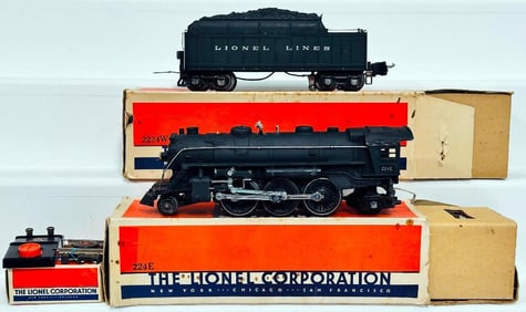 Lionel Prewar O Gauge 224E Locomotive and 2224W Tender Boxed