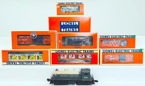 Lionel Modern O Gauge Western Maryland NW–2 Diesel Switcher and Seven Assorted Freight Cars Boxed